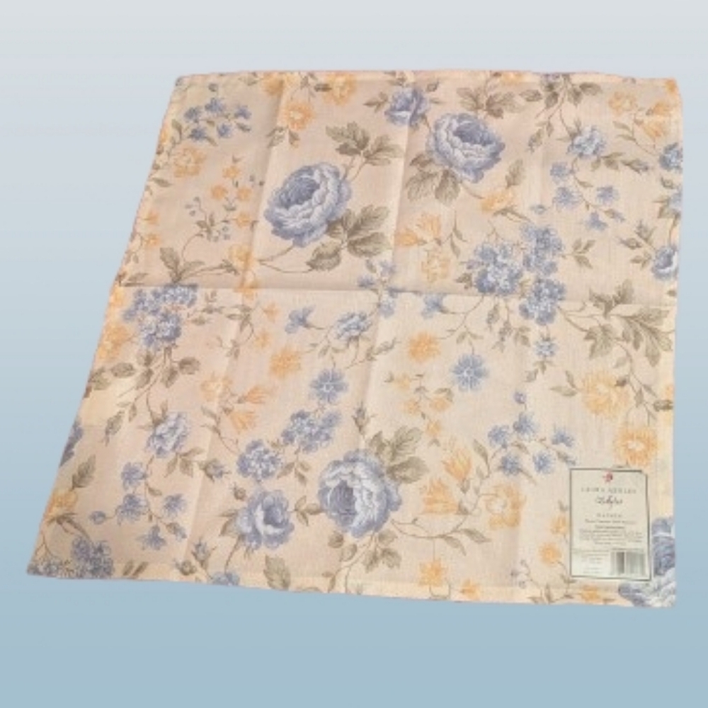 New Laura Ashley Blue and Yellow Floral Napkin